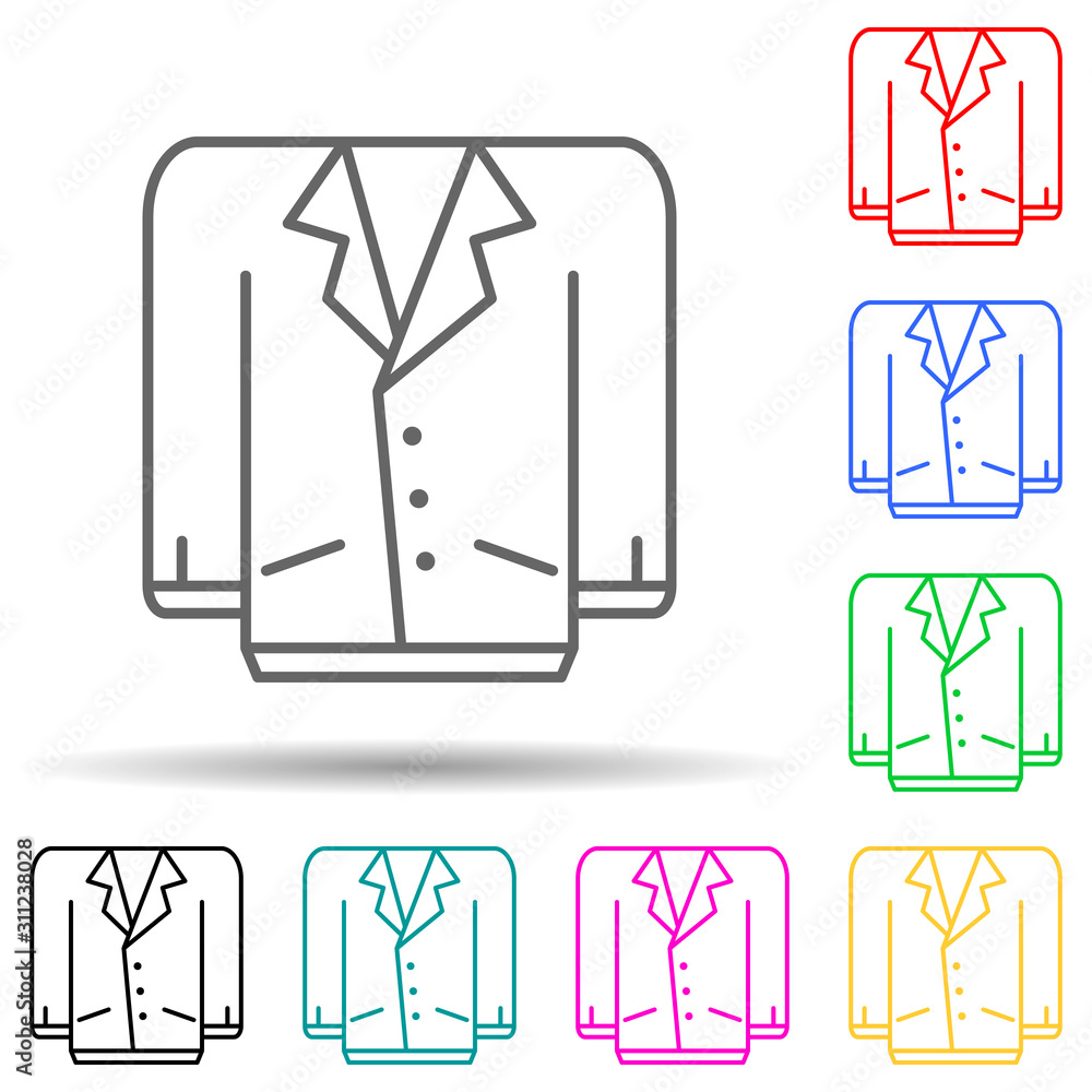 Poster jacket multi color style icon. simple thin line, outline vector of clothes icons for ui and ux, webs