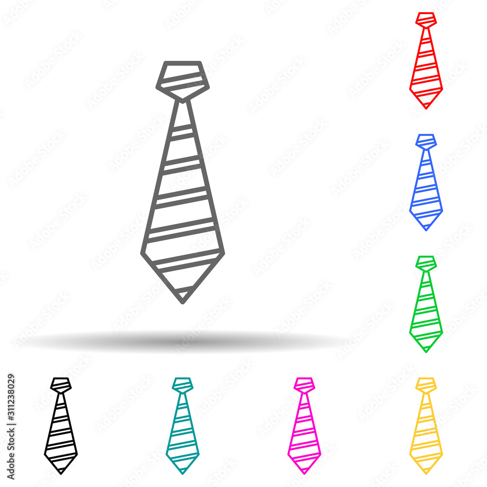 Poster tie multi color style icon. simple thin line, outline vector of clothes icons for ui and ux, website