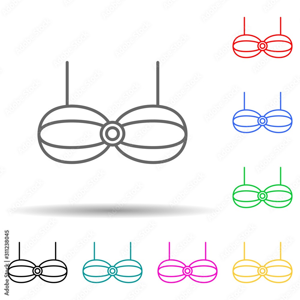 Poster swimsuit multi color style icon. simple thin line, outline vector of clothes icons for ui and ux, we