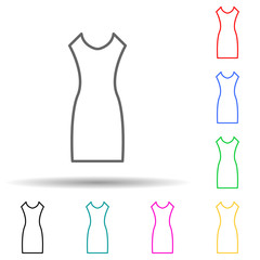 classic dress multi color style icon. Simple thin line, outline vector of clothes icons for ui and ux, website or mobile application