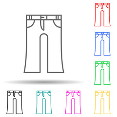 jeans multi color style icon. Simple thin line, outline vector of clothes icons for ui and ux, website or mobile application