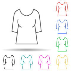 women jacket multi color style icon. Simple thin line, outline vector of clothes icons for ui and ux, website or mobile application