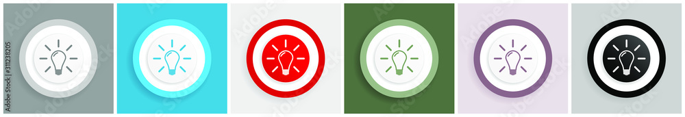 Poster Idea icon, solution, bulb, innovation vector illustrations in 6 colors options for web design and mobile applications in eps 10