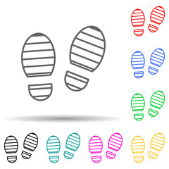 footprints of shoes multi color style icon. Simple thin line, outline vector of crime Investigation icons for ui and ux, website or mobile application