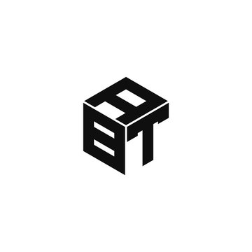 ABT triple cubic alphabet letter vector geometric font icon & Logo for your design.