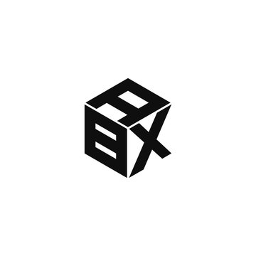 ABX triple cubic alphabet letter vector geometric font icon & Logo for your design.