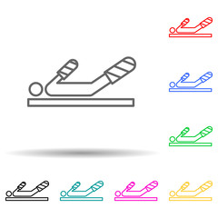 a man with broken bones multi color style icon. Simple thin line, outline vector of disabled icons for ui and ux, website or mobile application