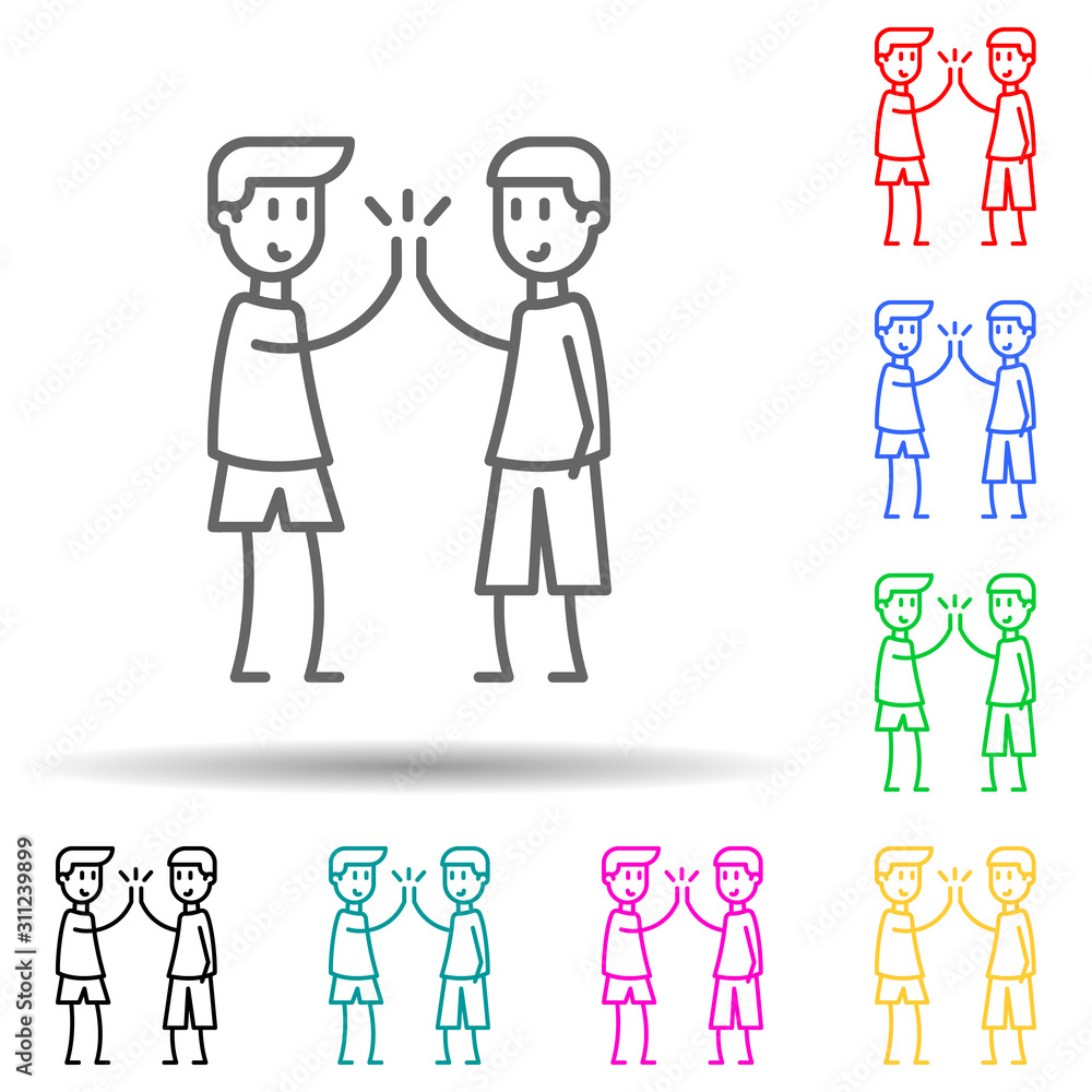 Aufkleber joyful boys multi color style icon. simple thin line, outline vector of friendship icons for ui and 