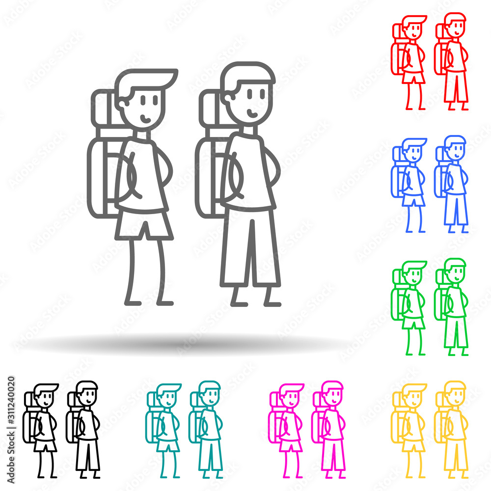 Poster classmates multi color style icon. simple thin line, outline vector of friendship icons for ui and u