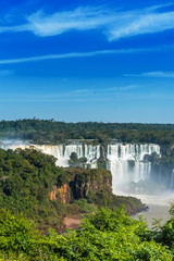 Waterfalls Cataratas Foz de Iguazu, Brazil. Vertical.
