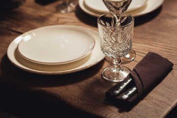 Table served for Christmas dinner