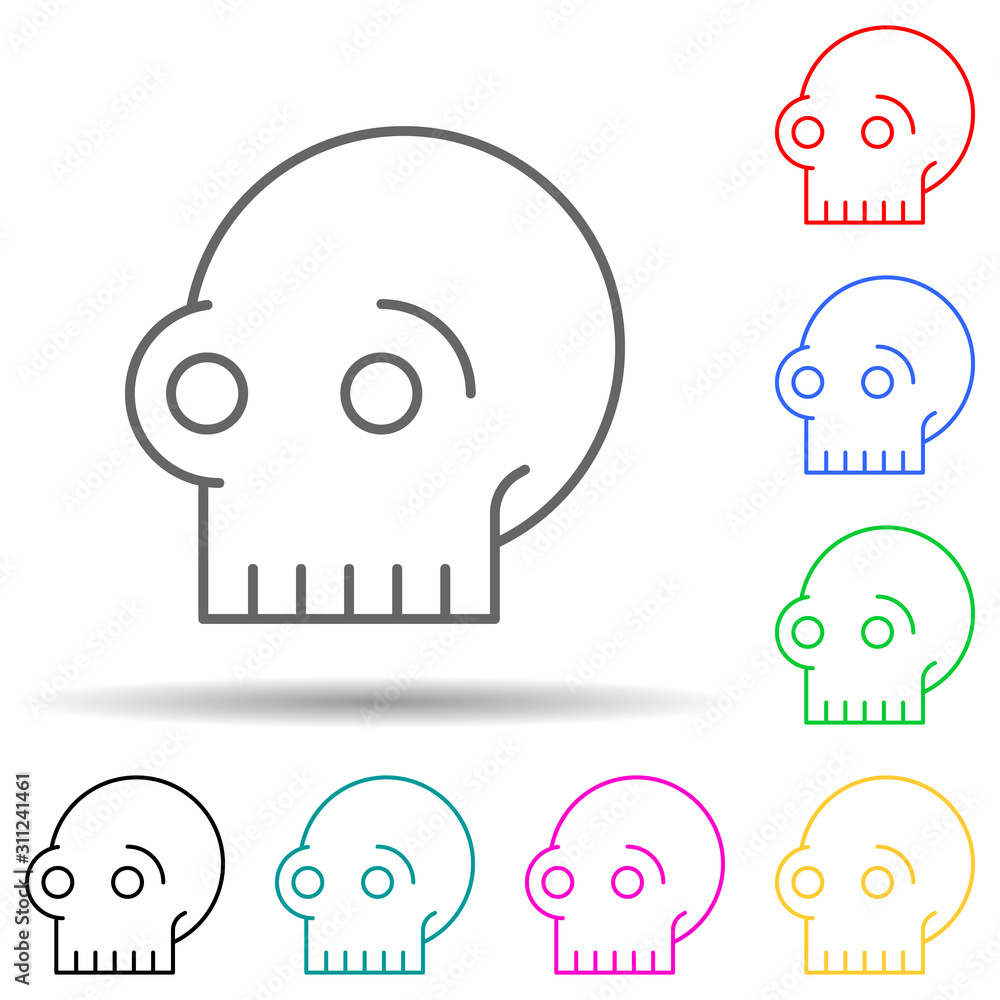 Poster halloween skull multi color style icon. simple thin line, outline vector of halloween icons for ui a
