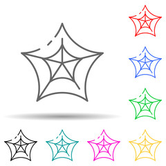 Spider web multi color style icon. Simple thin line, outline vector of halloween icons for ui and ux, website or mobile application
