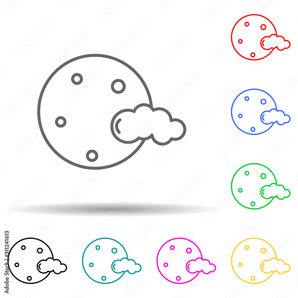 Poster halloween moon night multi color style icon. simple thin line, outline vector of halloween icons for
