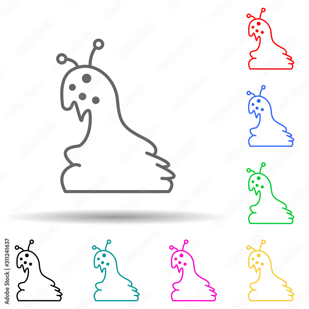 Poster halloween horror snail multi color style icon. simple thin line, outline vector of halloween icons f