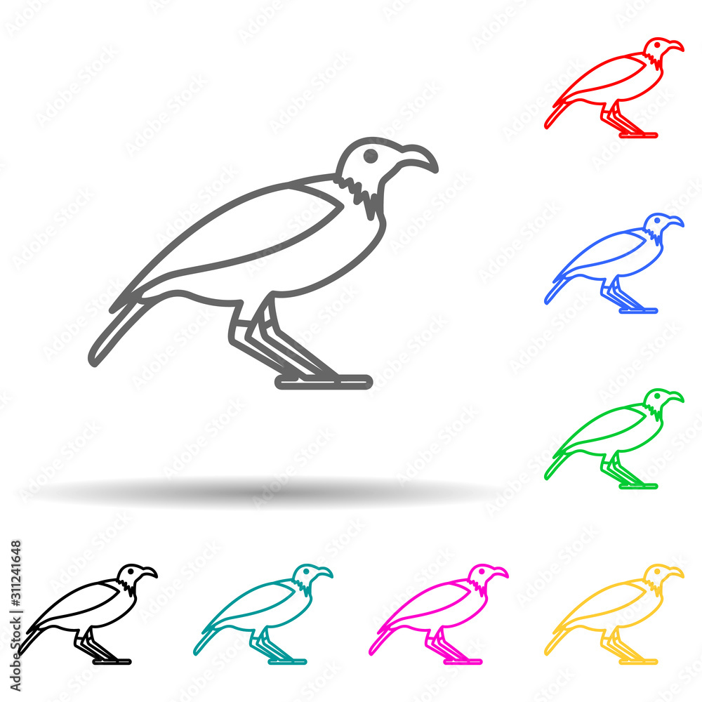 Aufkleber halloween crow multi color style icon. simple thin line, outline vector of halloween icons for ui an