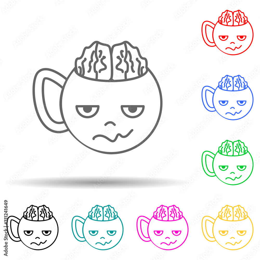 Poster halloween cup multi color style icon. simple thin line, outline vector of halloween icons for ui and