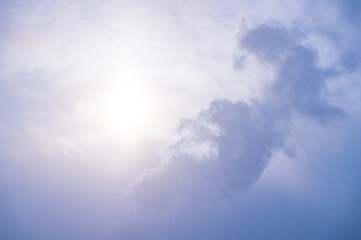 Beautiful and colorful sunset over smoky sky. Air pollution. Ecology problems.