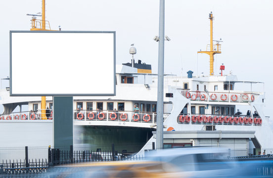 Close-up advertising sign. In white background. Photographed on a autumn day.