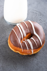 brown iced ring doughnut