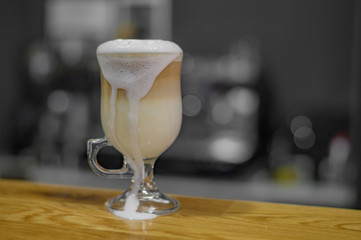 cup of cappuccino in a cafe