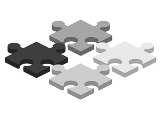 Puzzle piece business presentation. Jigsaw object. Vector connection concept. 3d isometric illustration. 3d puzzles for concept design.