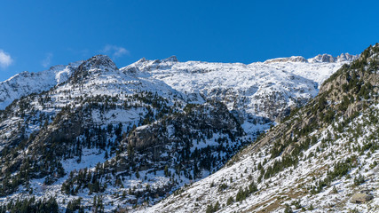 National Park of Aigüestortes and lake of Sant Maurici, Lleida, Catalonia, Spain.