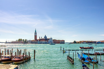 Venice lagoon and pier view