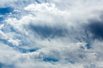 Beautiful white clouds against a vivid blue sky