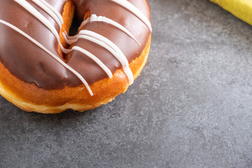 brown iced ring doughnut