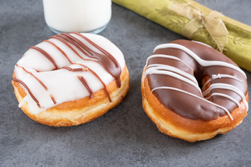 two iced ring doughnut