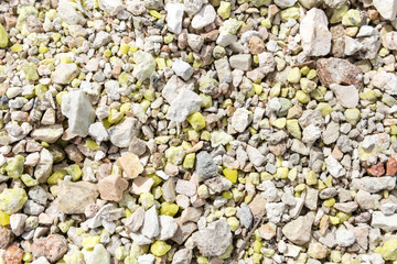 Green yellow suphur rocks from a ghost town