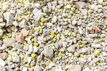 Green yellow suphur rocks from a ghost town