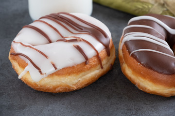 two iced ring doughnut