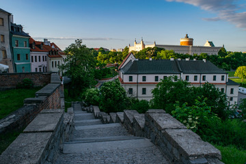Obraz premium View of Lublin Castle at dusk in Poland