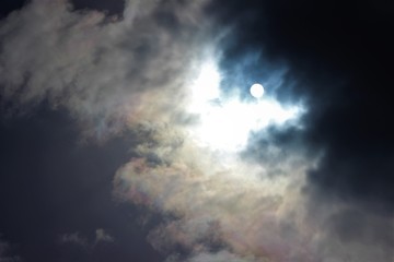 Fototapeta na wymiar dramatic sky with clouds and sun