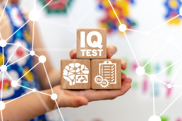 IQ EQ Test School Preschool Kids Level Education Concept. - obrazy, fototapety, plakaty