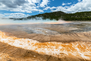 Geysir in the grand prismatic spring area in the Yellowstone National Park.