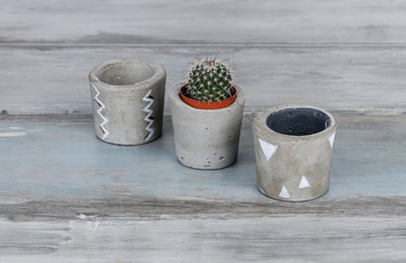 Different concrete modern pots 