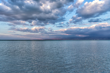 sunset clouds on the dead sea