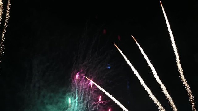 Fireworks in Abu Dhabi lighting up the sky as part of the 48th National Day Celebrations