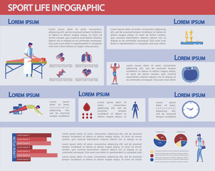 Sport Life Infographic, Athlete Health Prevention.