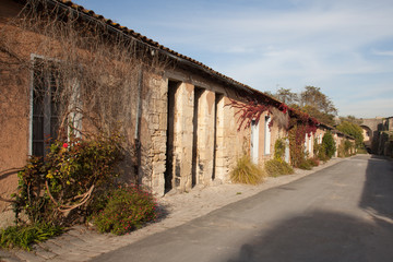 village street interior medieval Blaye Fortress near Bordeaux city France