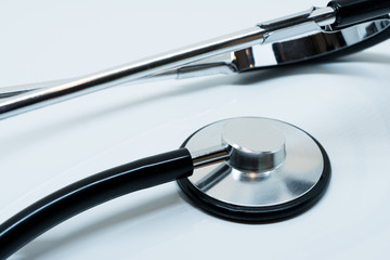 stethoscope on white background