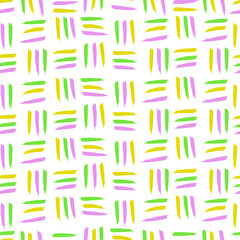 Seamless pattern with colorful lines, pink, green and yellow lines