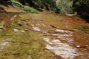 Hiking through red rocks and emerald pools
