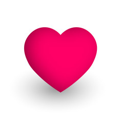 Fototapeta na wymiar Pink heart. Symbol of love and St Valentines Day. 3D vector illustration