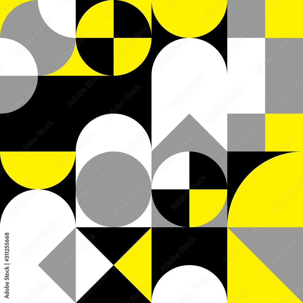 Poster abstract geometric retro design. vector seamless pattern