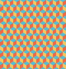 Seamless 3D geometrical pattern of cubes. Abstract design vector background