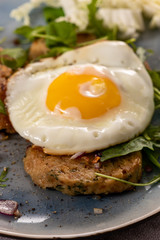 bavarian dumpling groestl with an egg